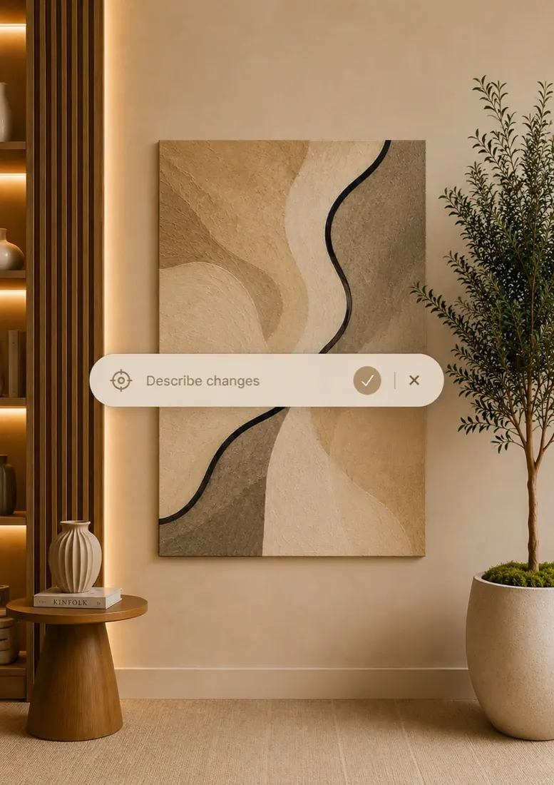 Refining a redesign by typing a note